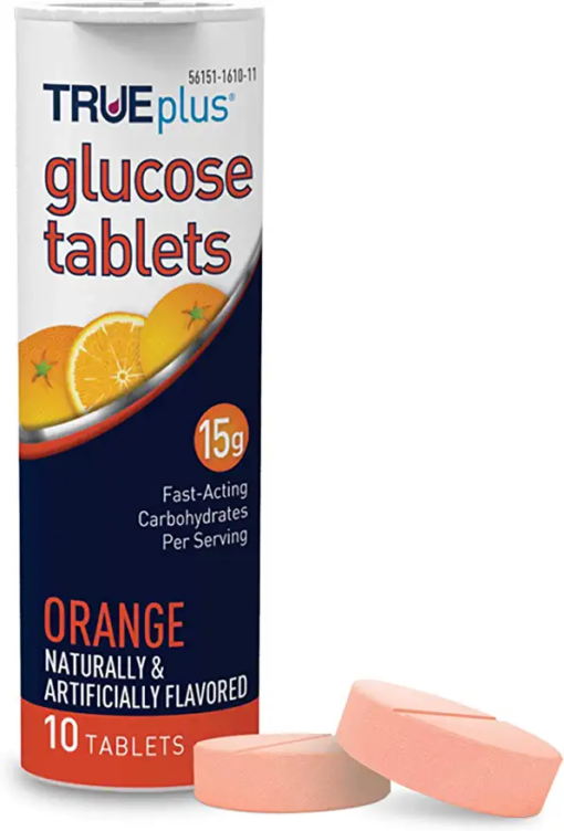 TRUEplus® Glucose Tablets, Orange Flavor - 10 Tablets