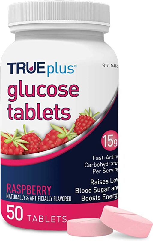 TRUEplus® Glucose Tablets, Raspberry Flavor - 50 Tablet - Image 2