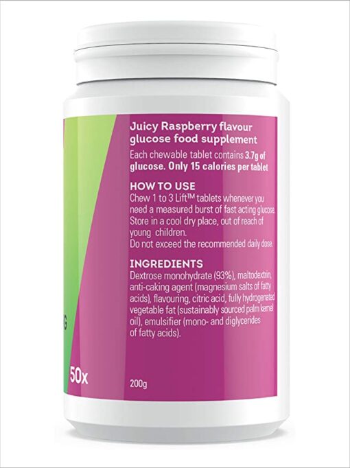 lift Respberry glucose tablets 50 back