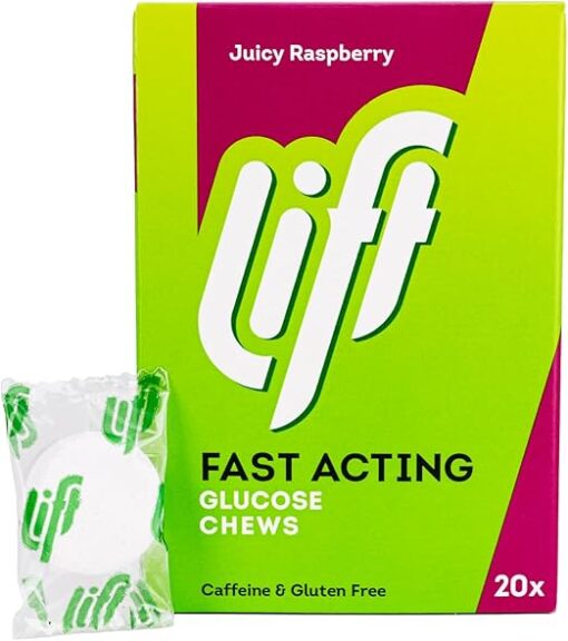 Lift Individually Wrapped Fast-Acting Glucose Chewable Tablets Raspberry 20 Tablets