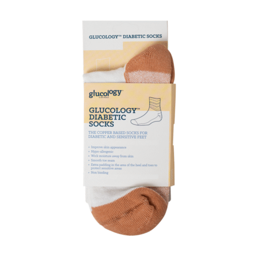 Glucology Diabetes Copper Based Classic Socks | White | Size 36 - 41 - Image 2