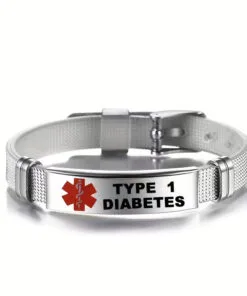 Stainless Steel Bracelet, Red Alert Type 1 Emergency Wristband