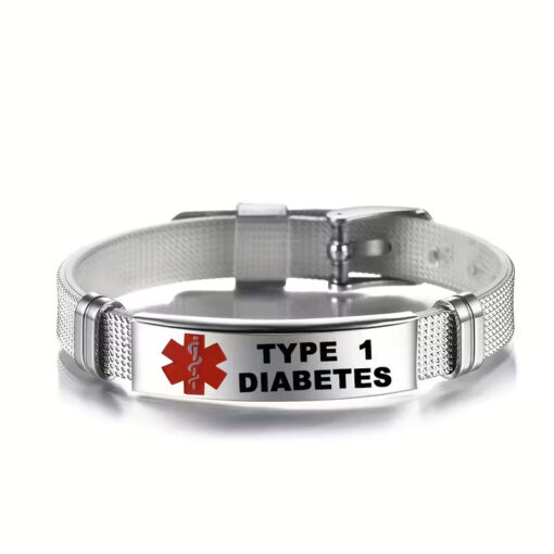 Stainless Steel Bracelet, Red Alert Type 1 Emergency Wristband